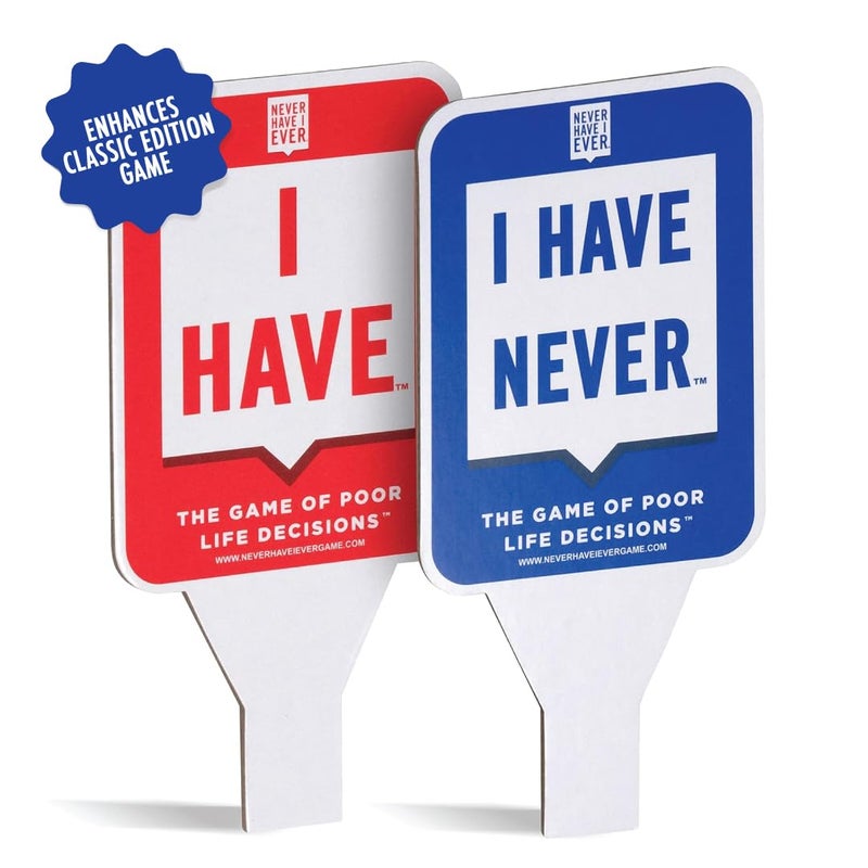 Never Have I Ever Card Game Paddles, Maximize The Fun of Playing Cards, 10 Physical I Have and I Have Never Paddles, Portable Adult Games for Game Nights, Vacations, Family Gatherings, Ages 17+ - Image 1